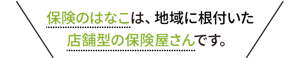 保険のはなこは、地域に根付いた店舗型の保険屋さんです。